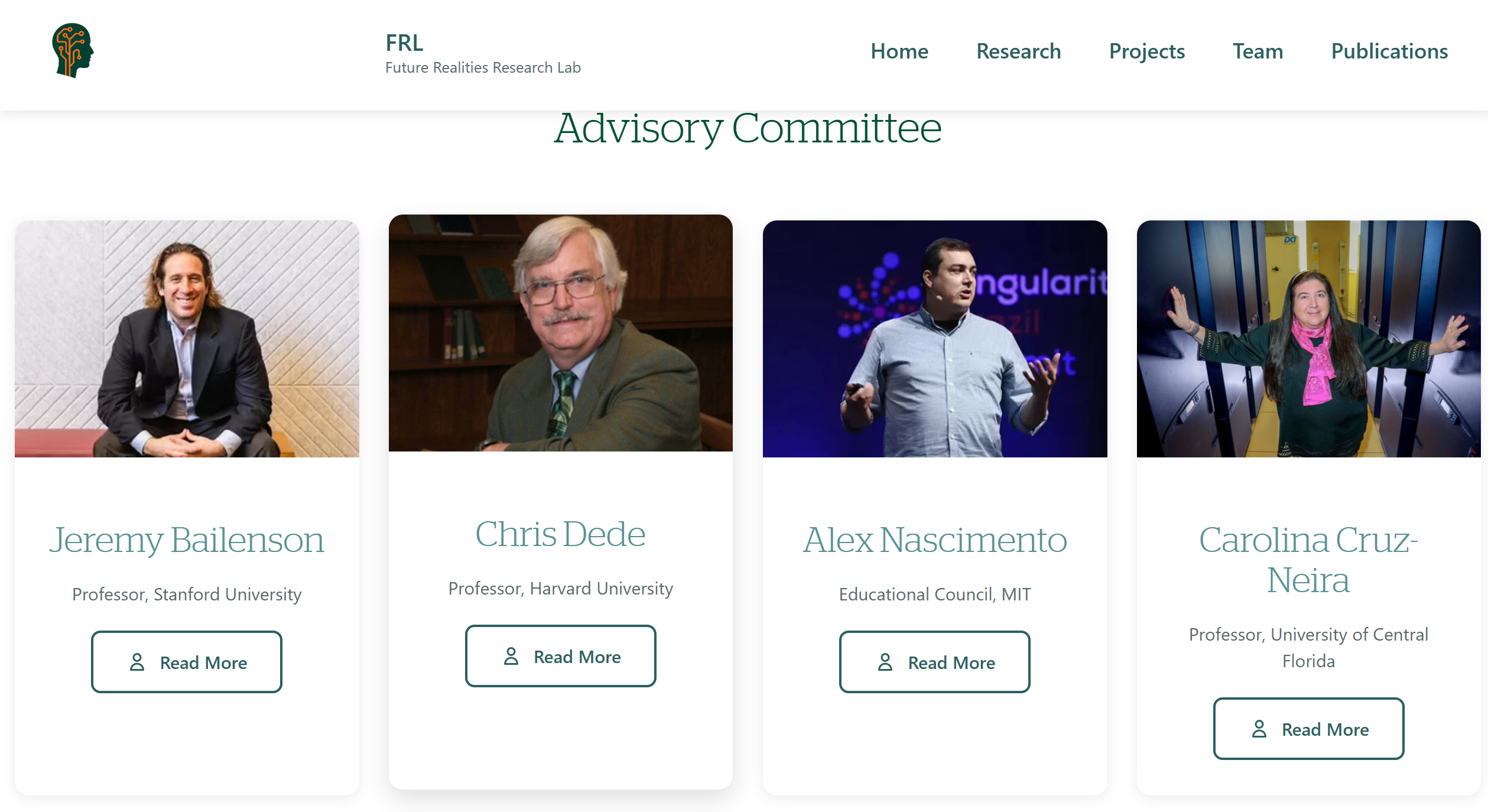 Future Realities Research Lab Website