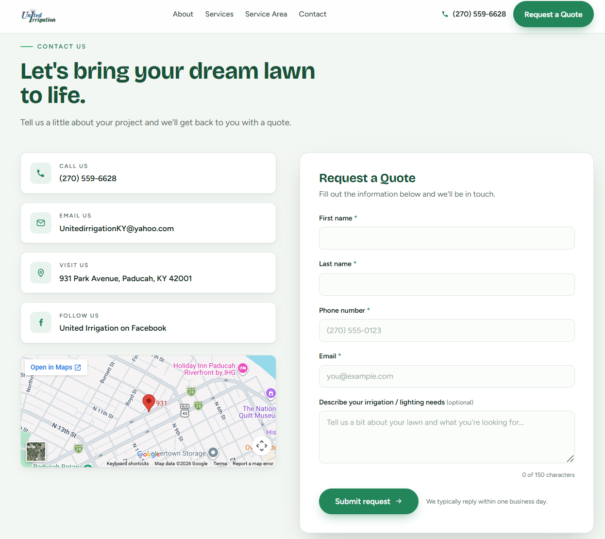 United Irrigation Website Rework